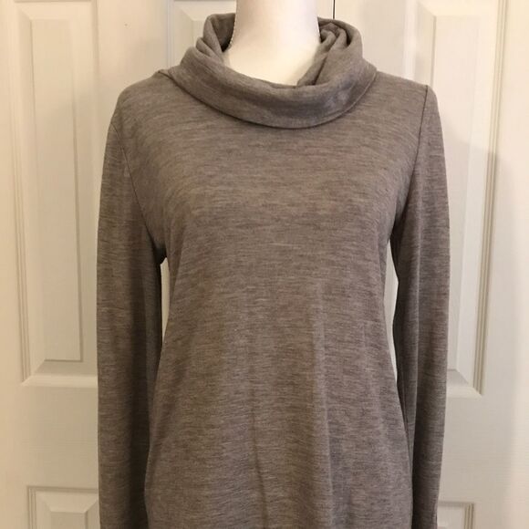LOFT gray, cowl-neck top, medium - Picture 1 of 7